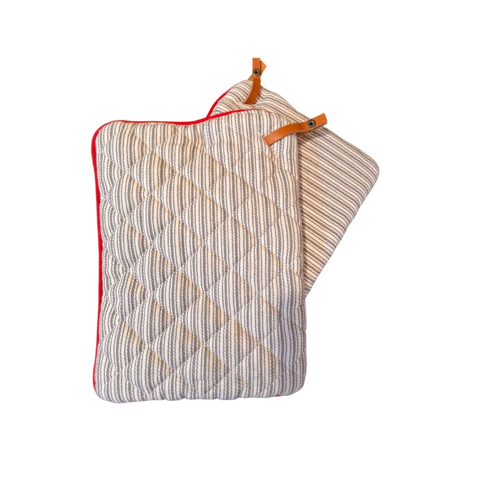 Hearth & Hand Magnolia JOY Potholder Set 2pc Red White Ticking Stripe Holiday - Picture 5 of 6